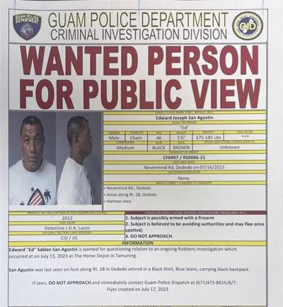 GPD: Ed San Agustin wanted and may have firearm | News | guampdn.com