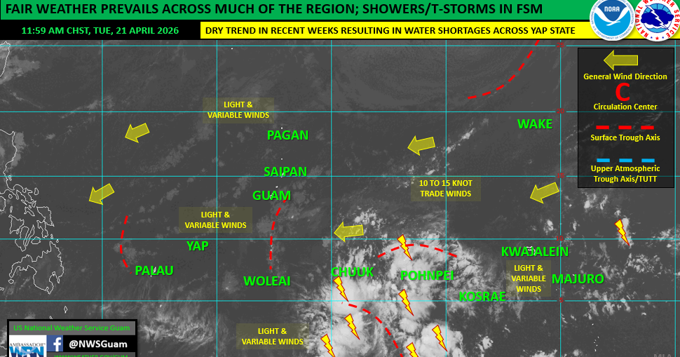 Fair weather, hazy sky across Marianas; NWS says no tropical cyclone developing at this time