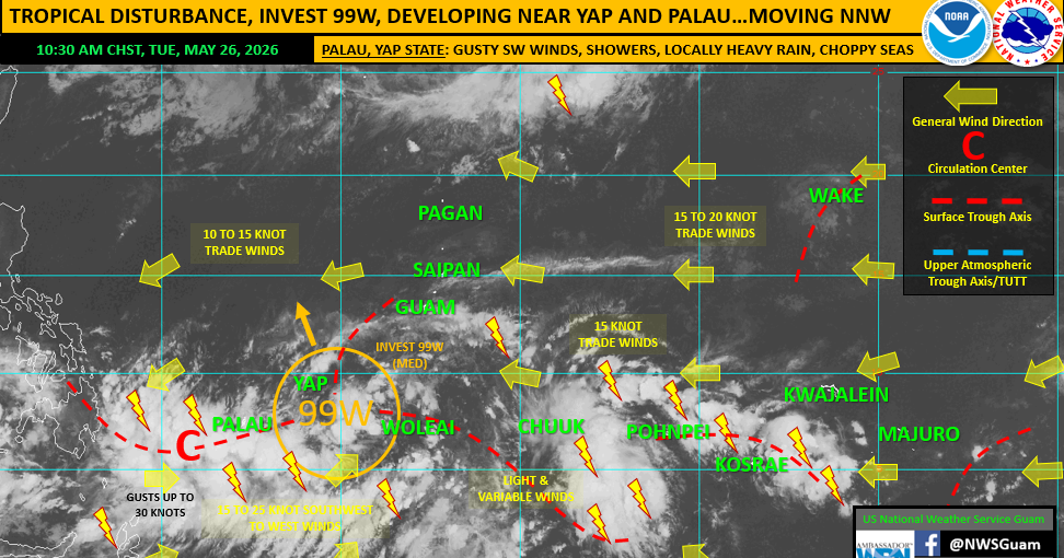 No threat to the Marianas from tropical disturbance Invest 99W