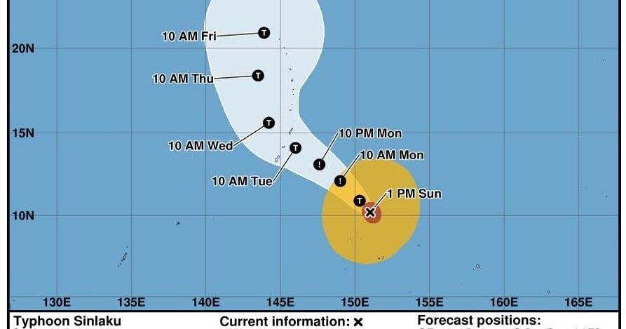 NWS says Sinlaku could become super typhoon as it nears Marianas