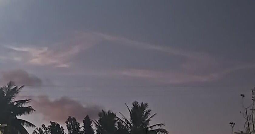 Space debris falls from sky, creates cloud formation