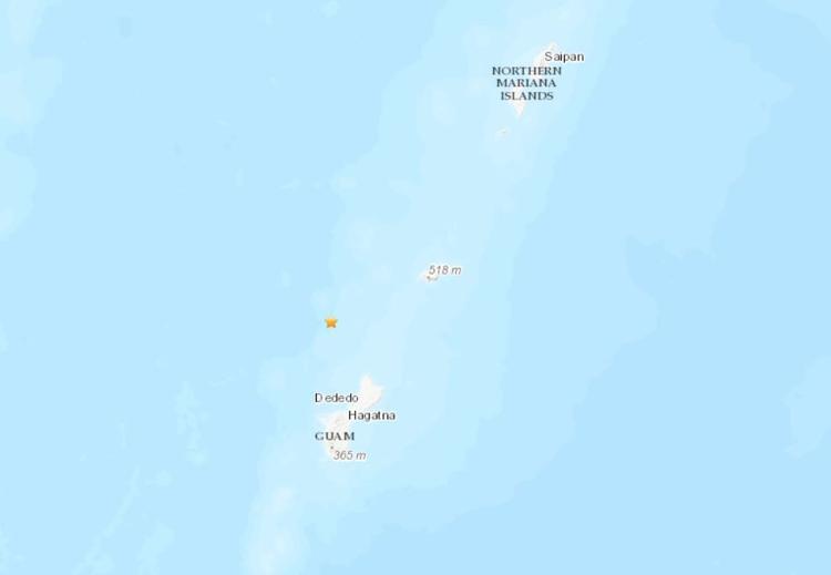 When was the last earthquake in guam