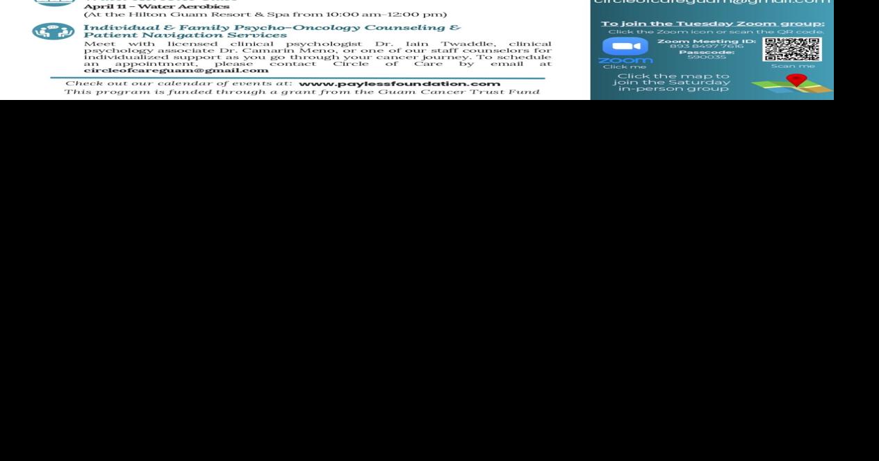 Free cancer care support services on Guam: Pay-Less Foundation sets April schedule