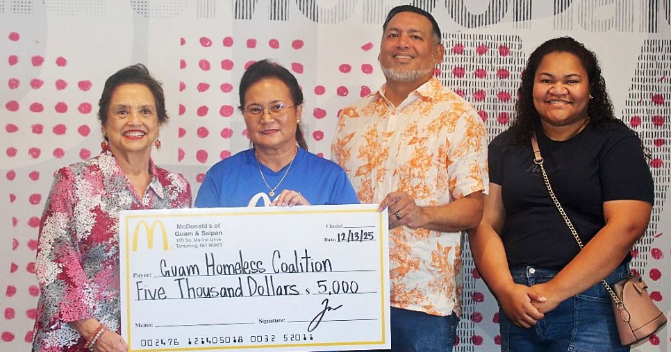 McDonald’s of Guam donates $5K to the Guam Homeless Coalition this holiday season