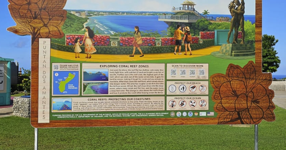 Check out latest coastal sign at Puntan Dos Amantes