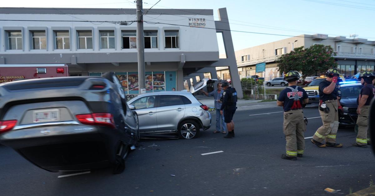 2-vehicle crash sends 2 to hospital, snarls traffic in Tamuning