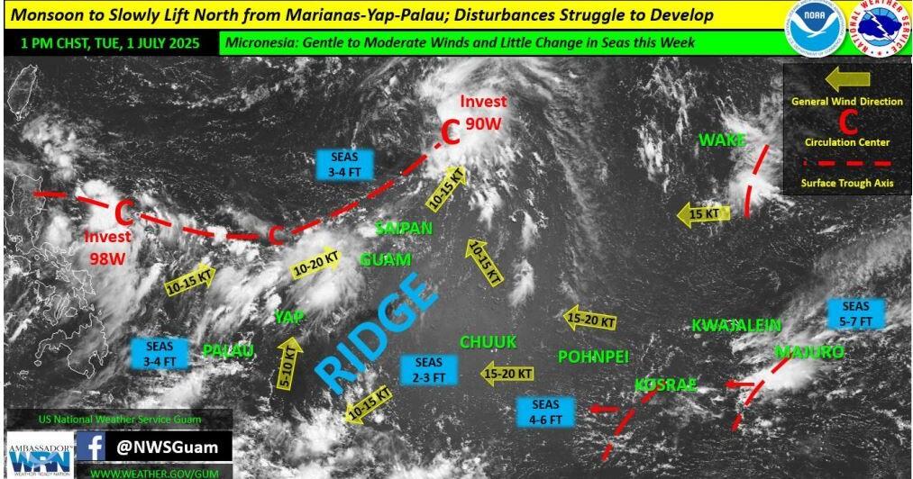 NWS keeps an eye on 2 disturbances