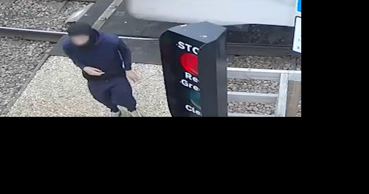 Camera catches teen playing ‘chicken’ with high-speed train