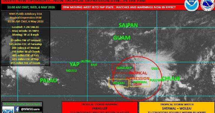 NWS: Wind advisory for Guam, Yap braces for intensifying tropical depression