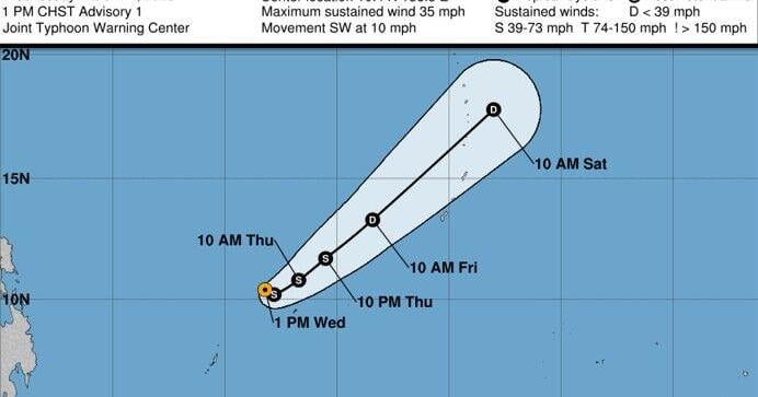 UPDATED: Tropical Depression Nuri tracking to pass north of Saipan early Saturday; Guam could expect heavy rain, winds