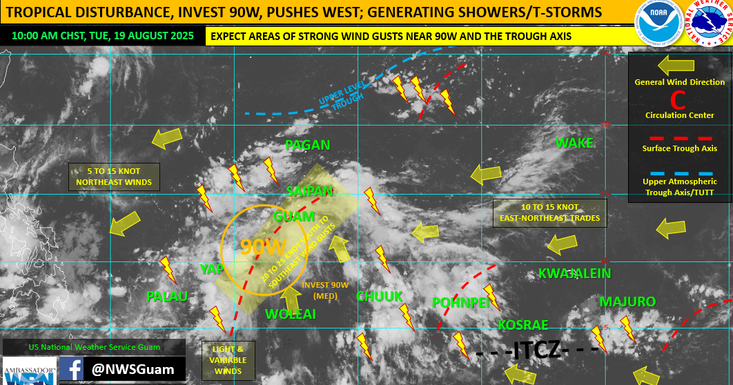 NWS: Surface trough will bring more showers later this week