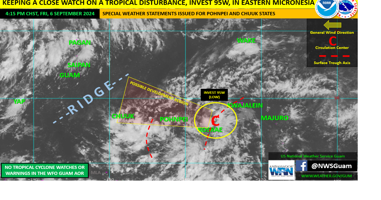 NWS: Tropical disturbance developing in FSM, could pass through ...