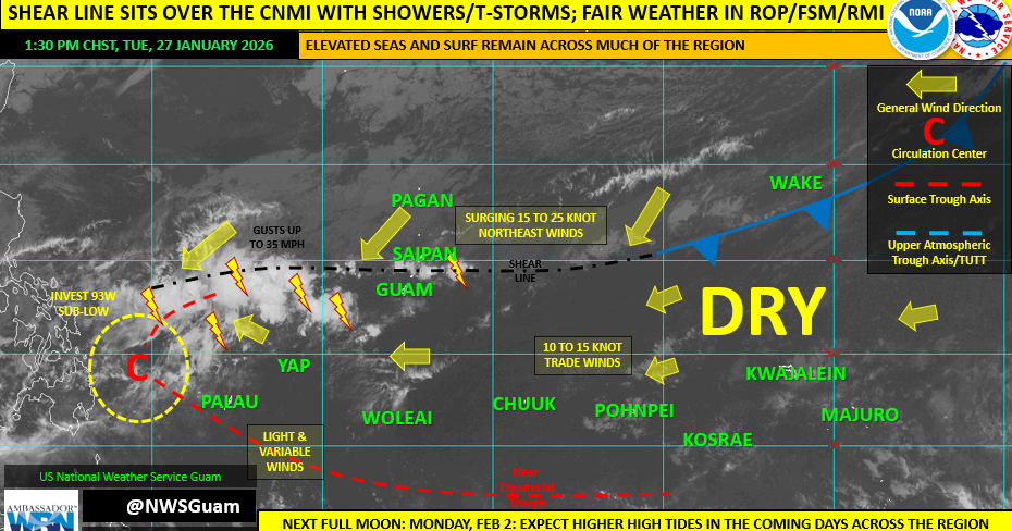 NWS: Expect more showers as shear line remains