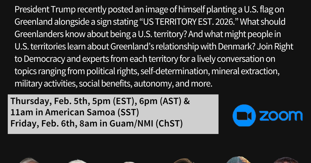 Panel will examine Greenland, US territories, realities of territorial status