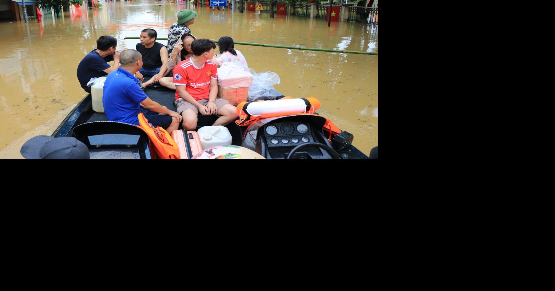 Flooded streets in Vietnam after Typhoon Bualoi
