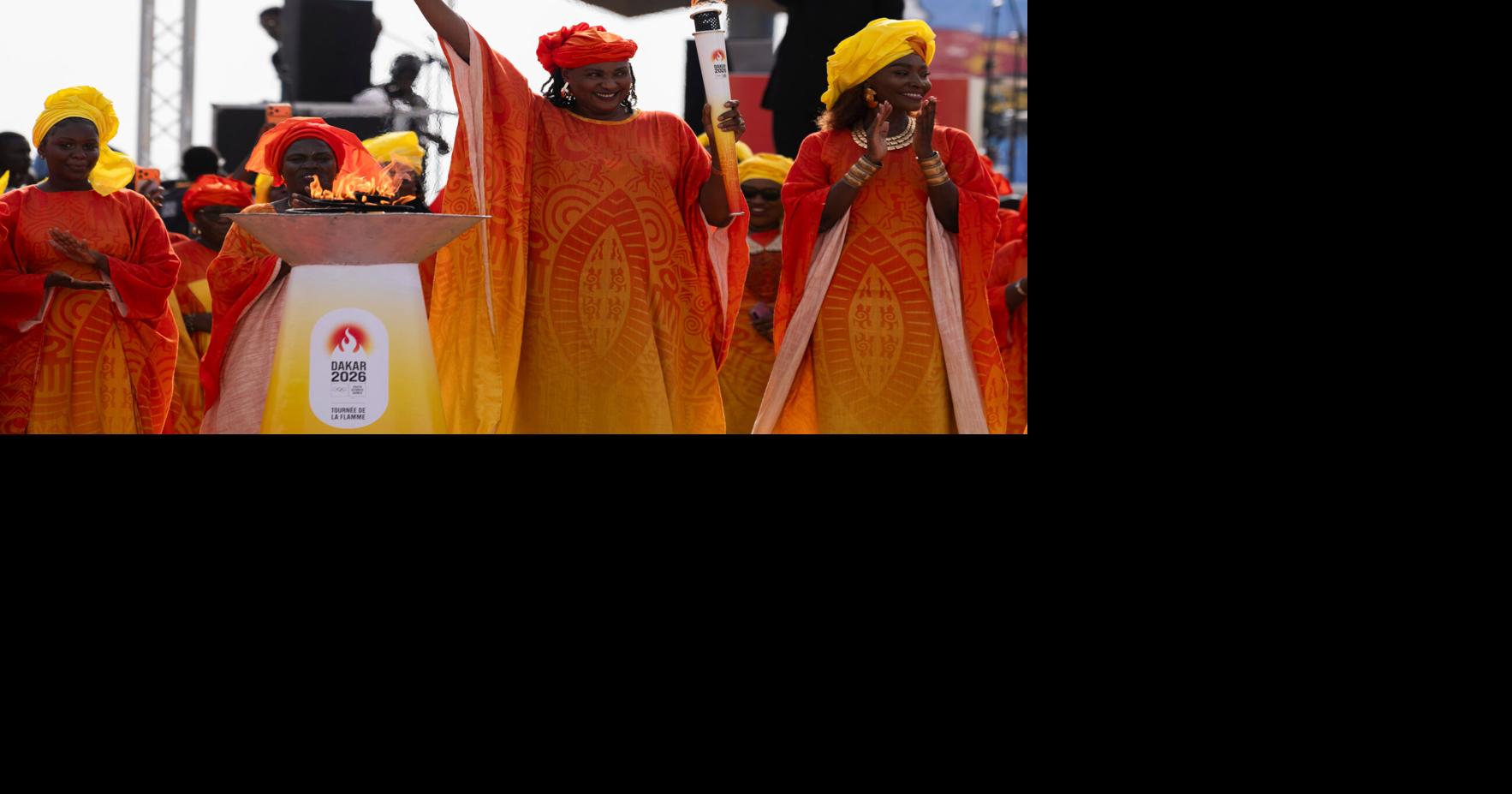 Olympic flame arrives in Senegal for the first Olympic event to be held in Africa