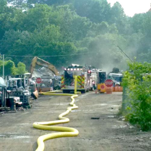 Hazmat unit called in after cars burn at recycling center in Lilburn
