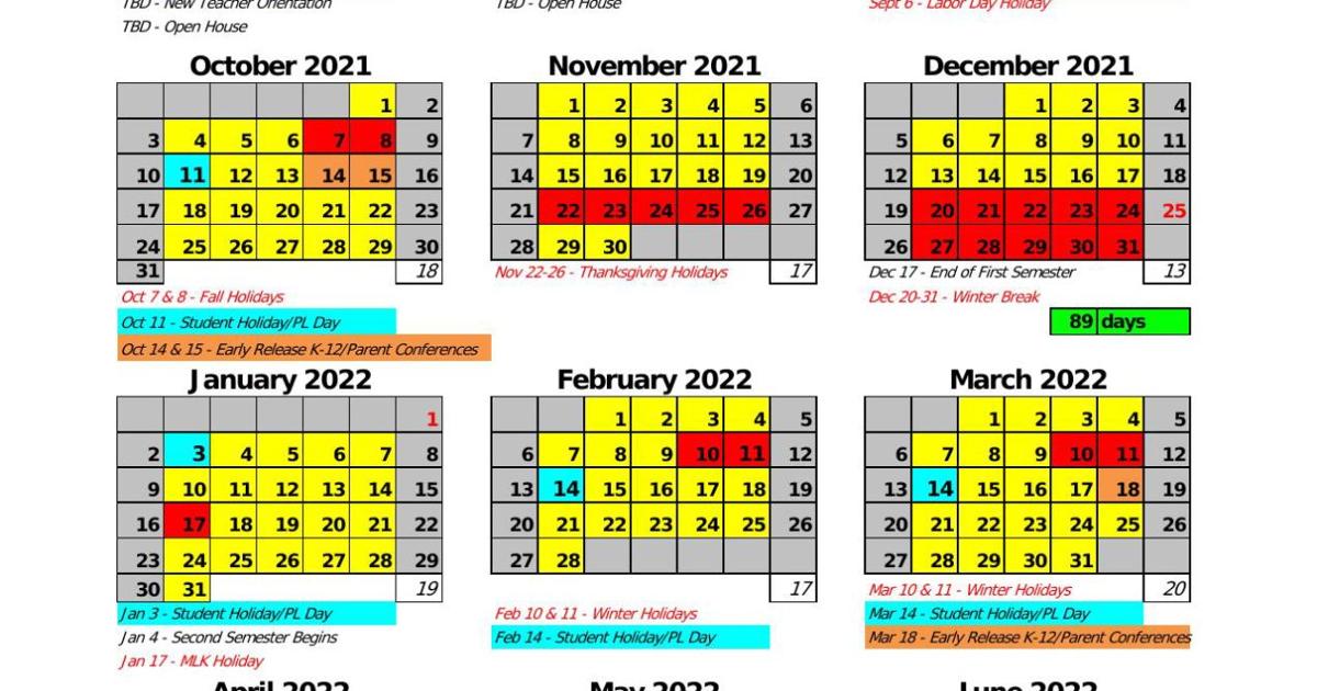 Doe Hawaii Calendar 2022 23 Buford City Schools 2021-22 School Calendar | | Gwinnettdailypost.com