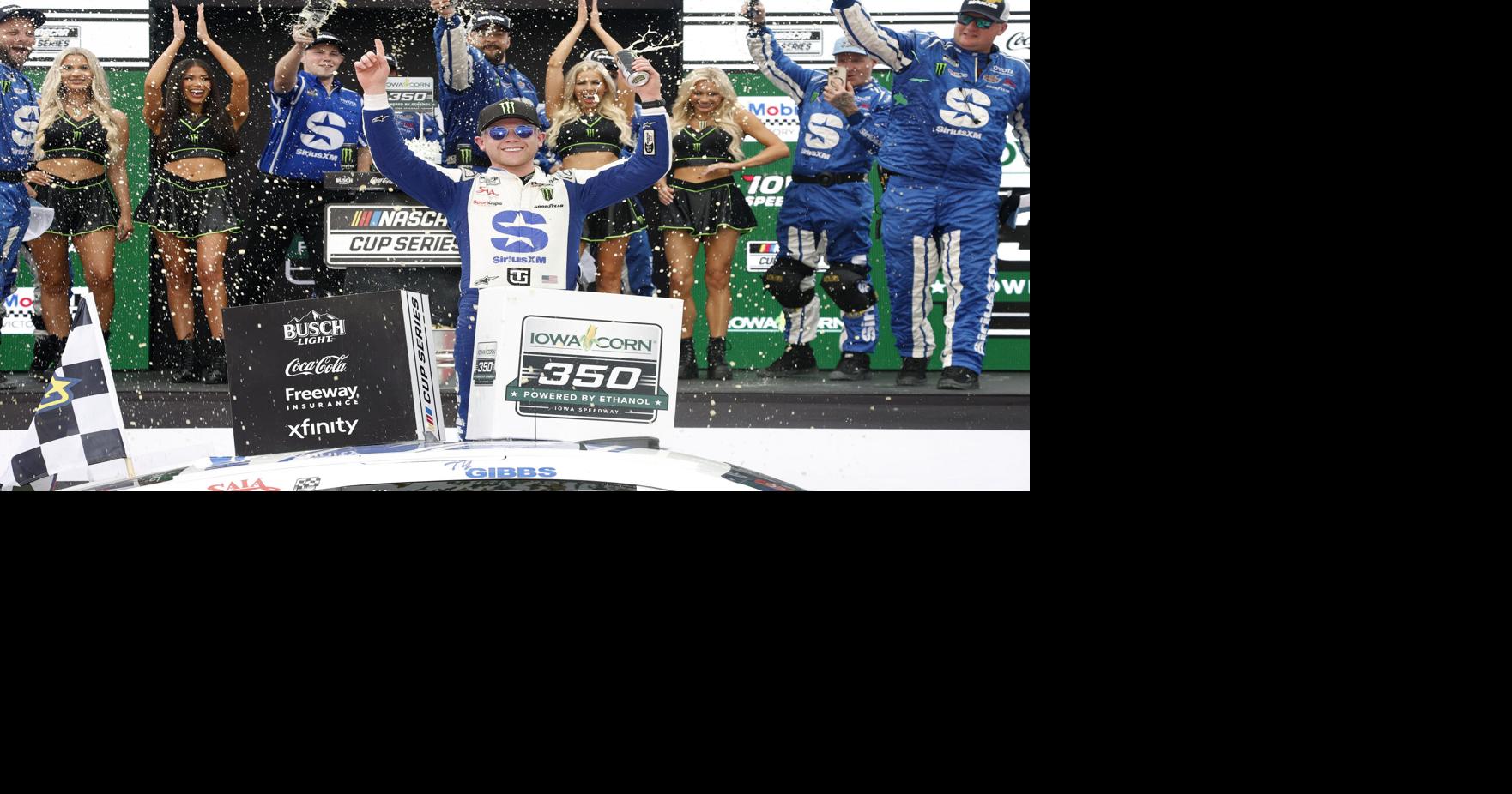 Ty Gibbs holds off Christopher Bell for dramatic win at Iowa