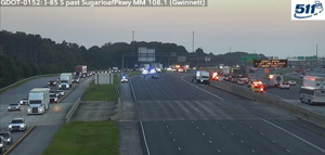 Serious crash shuts down I-85 South in Gwinnett near Old Peachtree Road