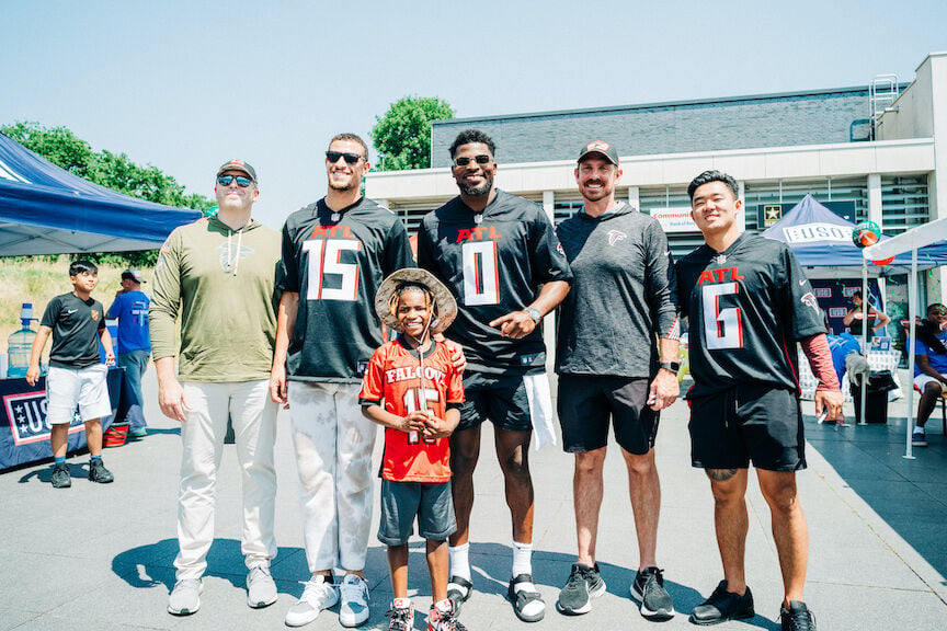 PHOTOS: Norcross grad Lorenzo Carter joins Atlanta Falcons' USO Tour, Slideshows