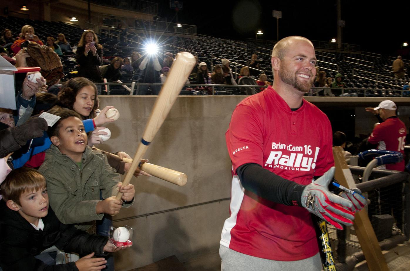 BRIAN MCCANN HOSTS CHILDREN FIGHTING CANCER AT ATLANTA BRAVES GAME