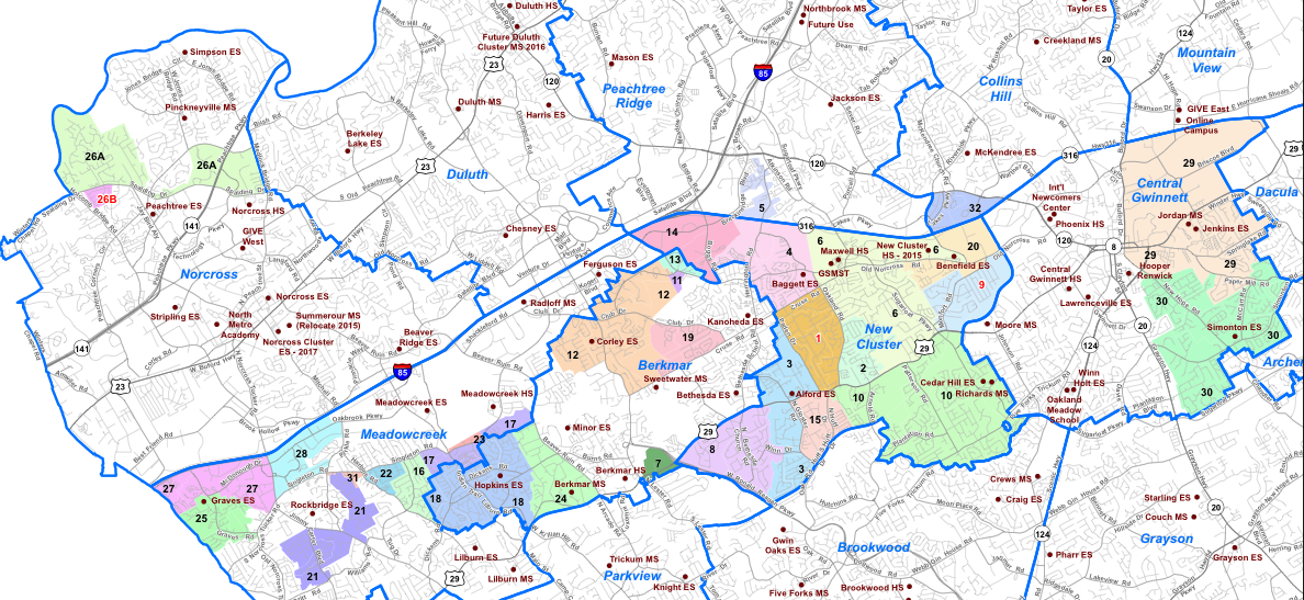 gwinnett county zoning map Gwinnett County Schools Makes More Changes To Redistricting Map gwinnett county zoning map