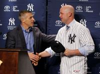 Brian McCann and his wife Ashley McCann at a news conference at