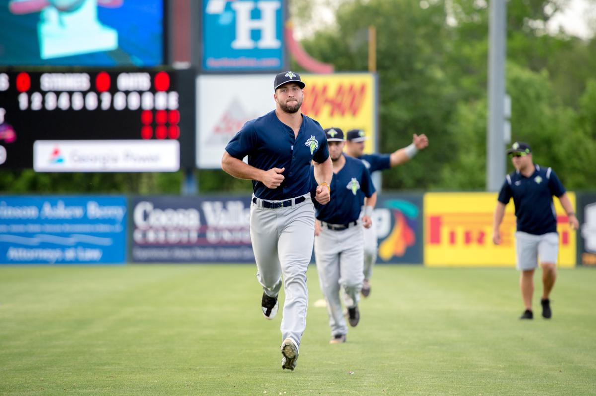 Tim Tebow, the minor league baseball player, in Georgia playing against Rome Braves | Multimedia ...