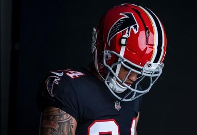 NFLIdeas on X: A current #Falcons uniform with red helmets, black
