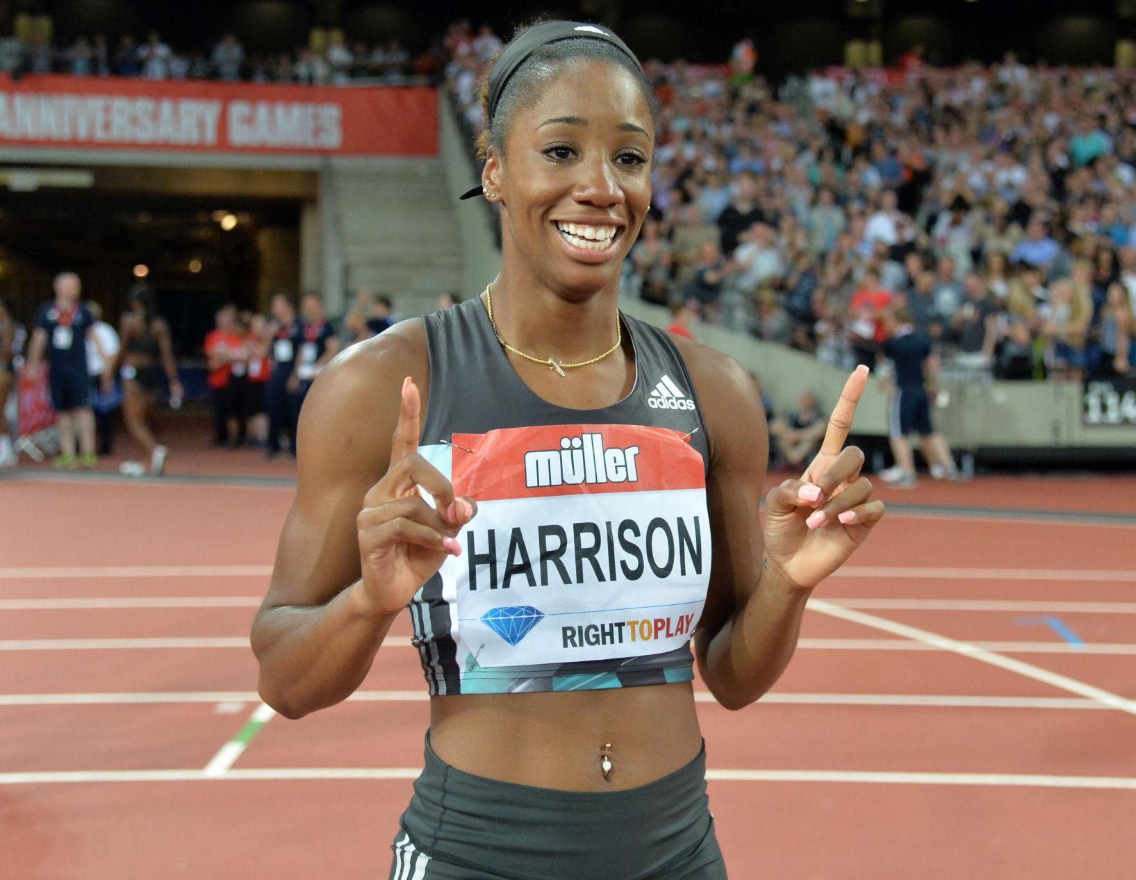 American hurdler Harrison breaks one of track's oldest world records