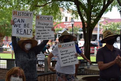 Confederate Monument protest sign holders