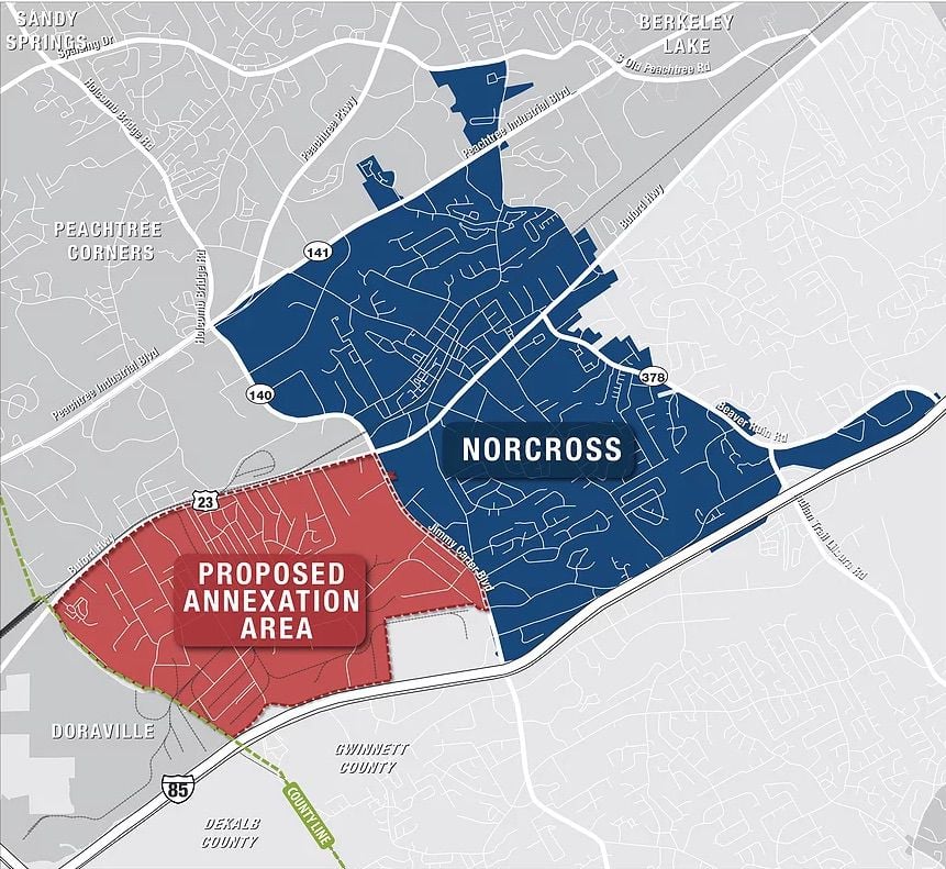 Norcross Zip Code Map Norcross Looking To Add 2.8 Square Miles To City Limits | News |  Gwinnettdailypost.com