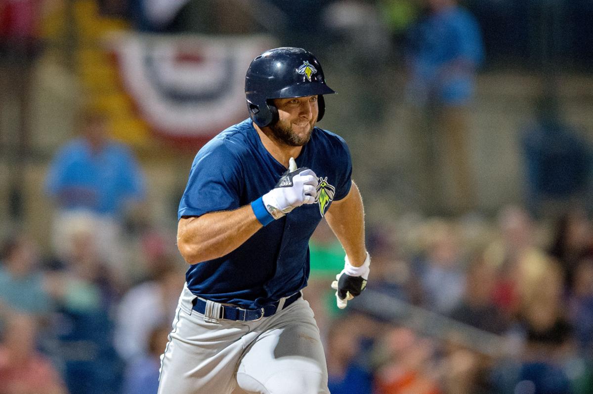 Tim Tebow, the minor league baseball player, in Georgia playing against Rome Braves | Multimedia ...