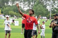 Atlanta Braves' Ronald Acuña, Jr. at Marietta HS youth baseball camp