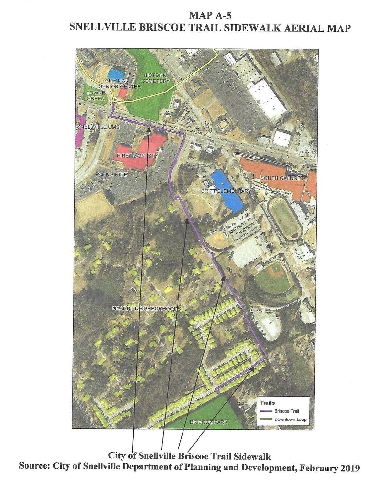 Snellville's Briscoe Park to Towne Center sidewalk plan receives 385K
