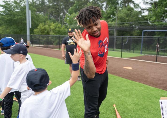 Atlanta Braves' Ronald Acuña, Jr. at Marietta HS youth baseball camp