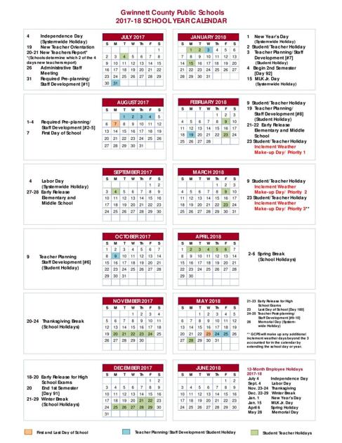Gcps 2017 18 Calendar Gwinnettdailypost Com