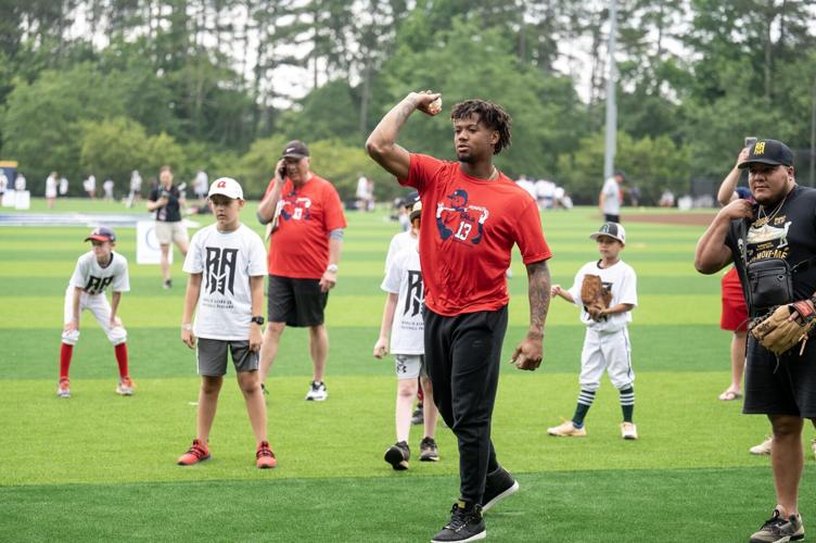 Atlanta Braves' Ronald Acuña, Jr. at Marietta HS youth baseball camp