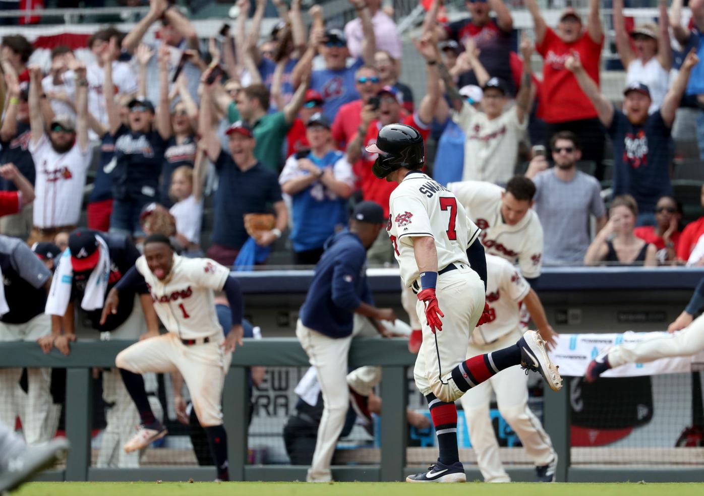 Brian Snitker Game-Used 2018 Opening Day Jersey - Braves Walk-Off Win