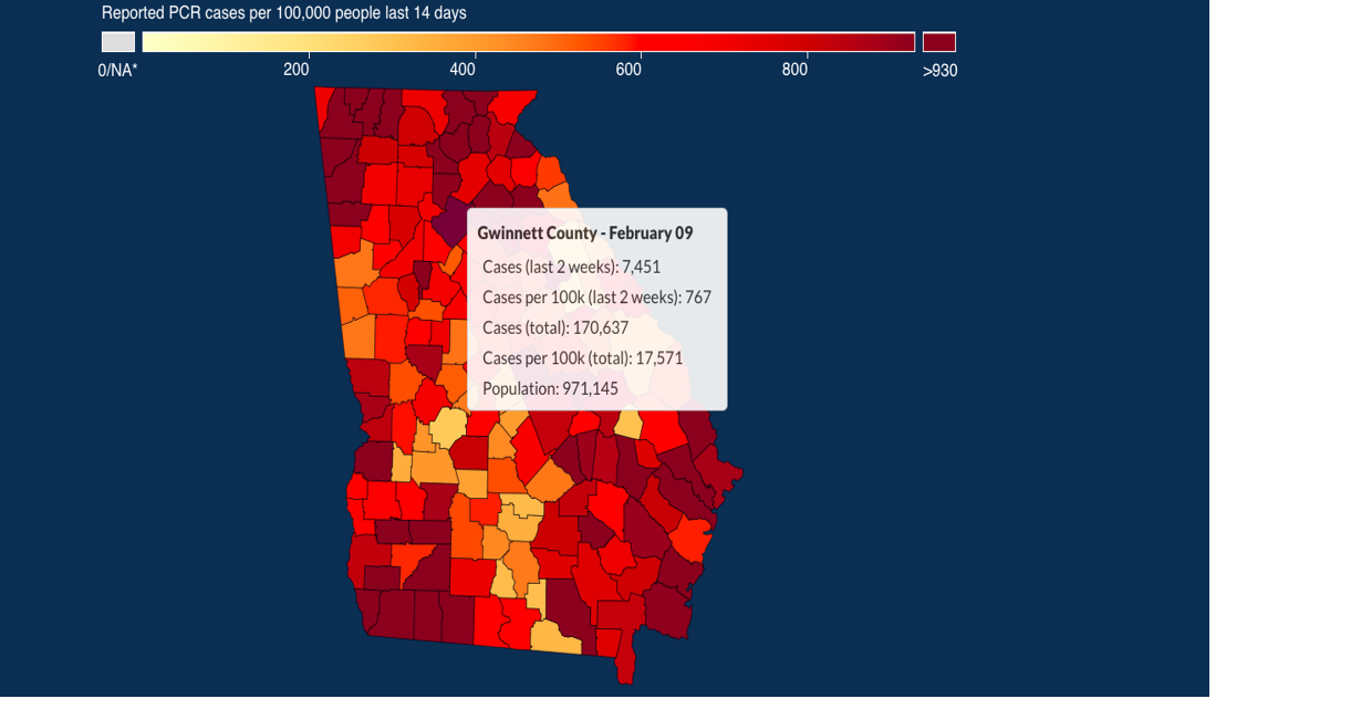 New Covid Cases In Gwinnett County Have Fallen Off Sharply After Post Holiday Surge News Gwinnettdailypost Com