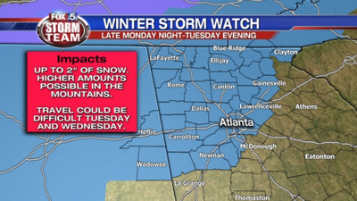 Snow Likely In Gwinnett Tuesday As Cold Front Moves In Winter