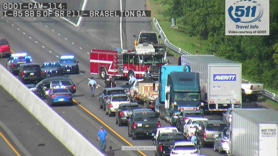 Four-vehicle accident on I-85 in Braselton area temporarily shut down ...