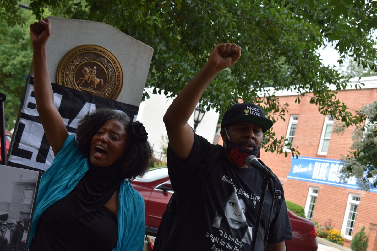 Confederate Monument protest Tarece Johnson and Dre Propst