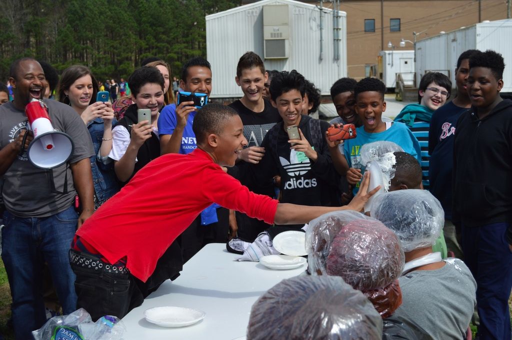 Shiloh Middle celebrates Pi Day with pie smashing Snellville