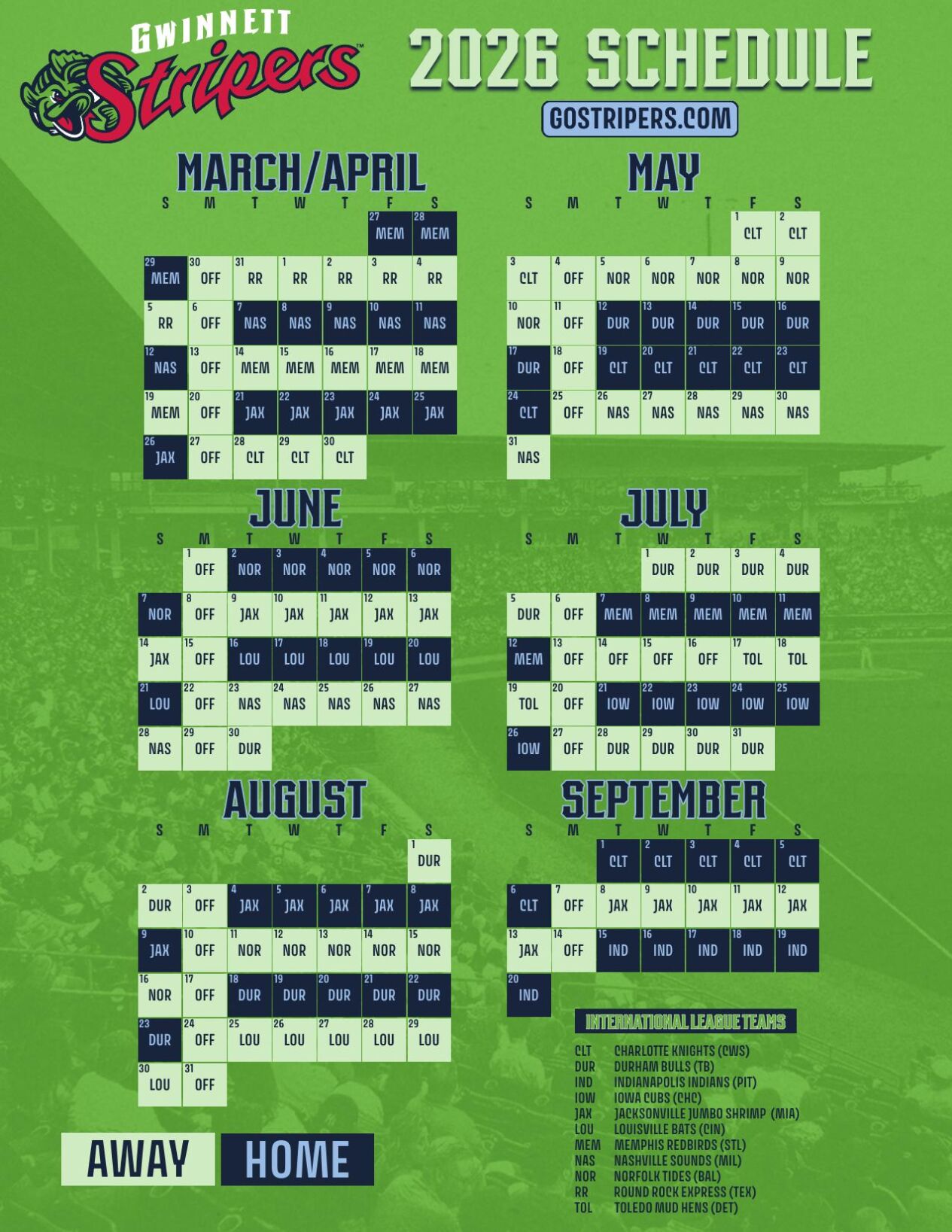 Gwinnett Stripers Announce 2026 Triple-A Baseball Schedule | Sports ...