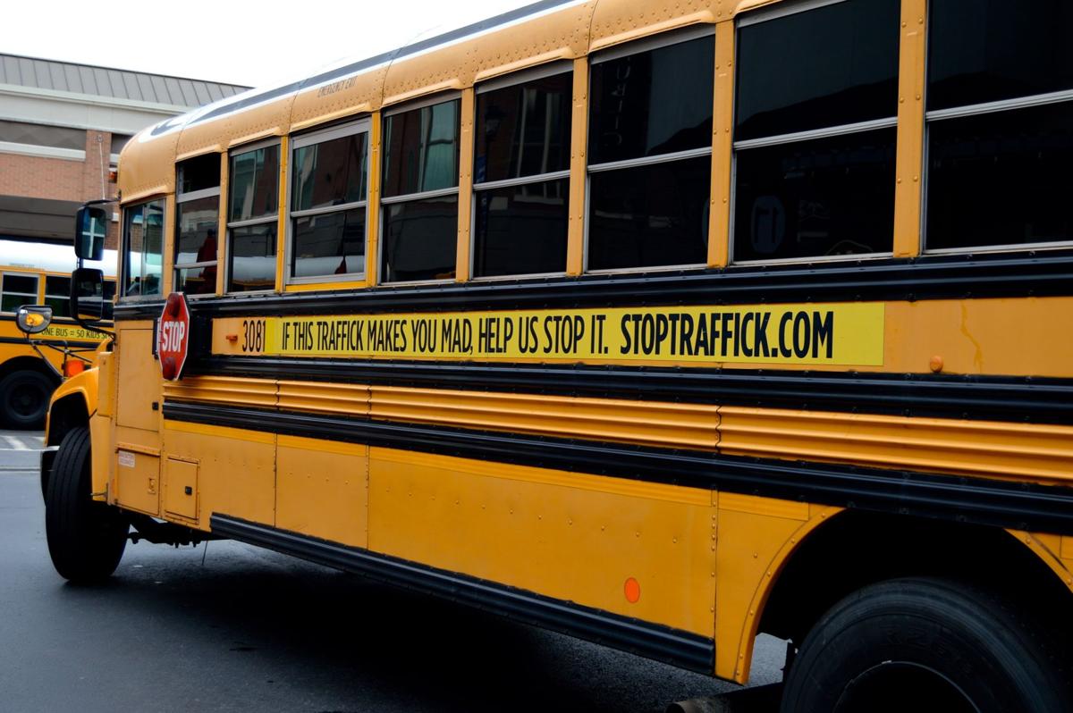 72 Gwinnett School Buses Travel Through Atlanta To Raise Awareness About Human Trafficking News Gwinnettdailypost Com