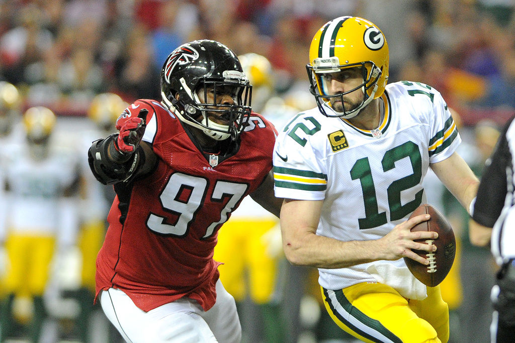 Atlanta Falcons quarterback Matt Ryan (2) waves to the crowd after  defeating the Green Bay Packers 44-21 to win the NFC Championship game at  the Georgia Dome on January 22, 2017 in