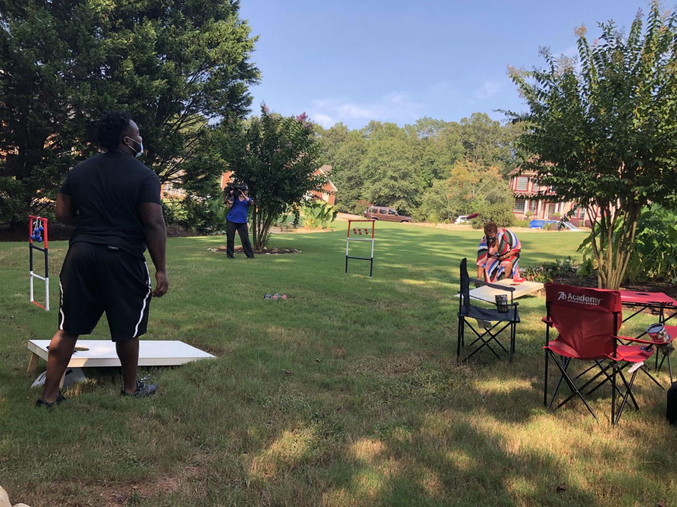 Falcons' Grady Jarrett surprises former teacher with home tailgate