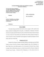 Judge's order in City of Grayson versus Tax Commissioner Tiffany Porter